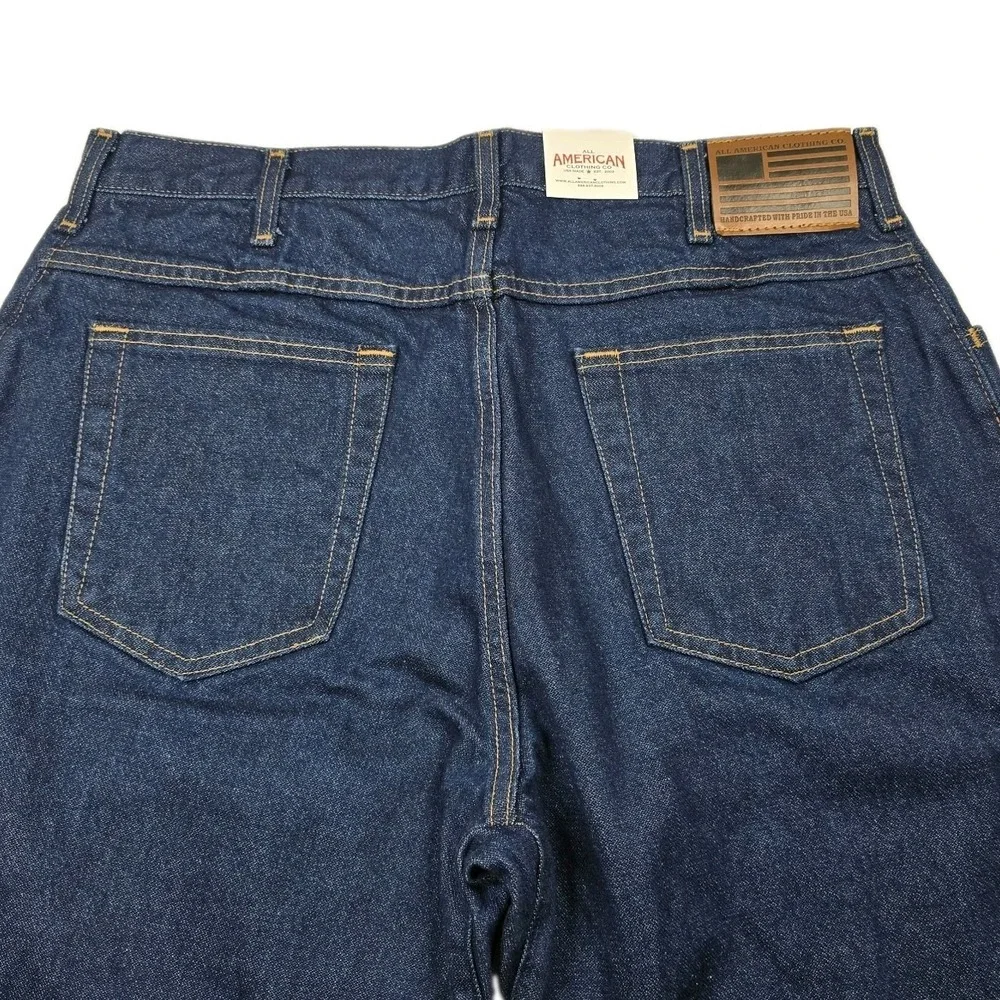 All American Clothing Co Jeans Mens 36x36 Dark Wash Made In USA NWT Raw Denim